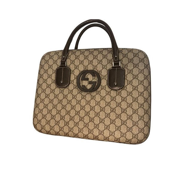 Gucci Interlocking G Laptop Bag GG Coated Canvas - Picture 1 of 11